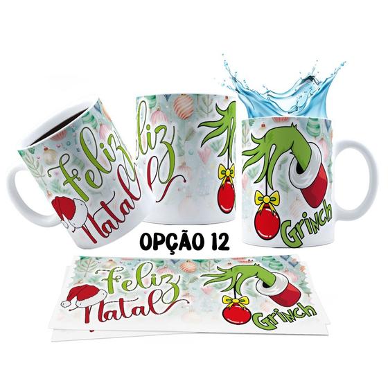 Imagem de Caneca 325ml Modo Grinch Fases do Natal Só Vim Pela Treta