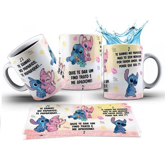 Imagem de Caneca 325ml Namorados Stitch Molejo Te ganhei no paparico