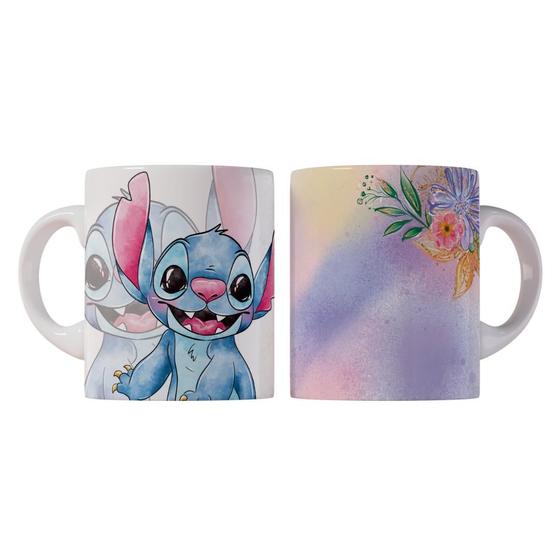 Imagem de Caneca 325ml Plástico Stitch Angel Aquarela Dia das Crianças