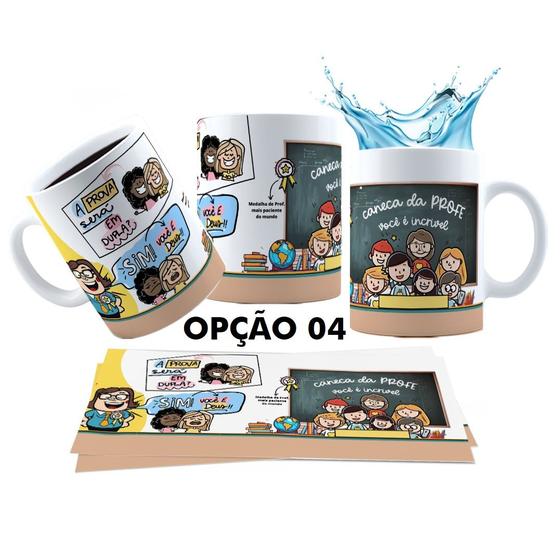 Caneca 325ml Professores Muita prova para corrigir + café - LARANJA E MIMOS Imagem de Caneca 325ml Professores Muita prova para corrigir + café