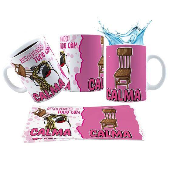 Imagem de Caneca 325ml Resolvendo tudo com calma Meme Cadeirada