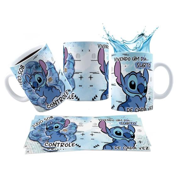 Imagem de Caneca 325ml Stitch Estressado Tudo sob controle