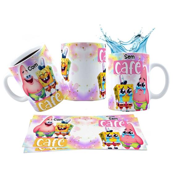 Imagem de Caneca 325ml Turma do Bob Esponja Com Café, Sem Café