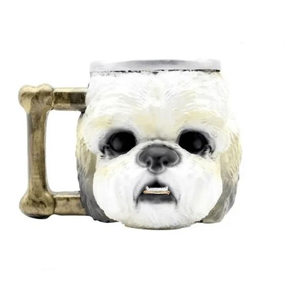 Imagem de Caneca 3d Cachorro Shitzu Dog Resina E Aluminio