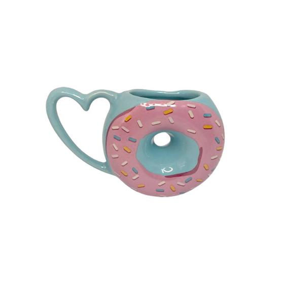 Imagem de Caneca 3D Rosquinha Donuts 200Ml Azul Bebê Confetes Colorido