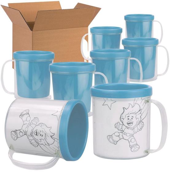 Imagem de Caneca Acrílica 300ml para Colorir - 10 unidades