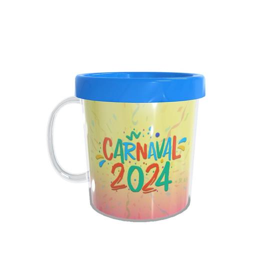 Imagem de Caneca Acrílica Rosqueável Personalizada - Carnaval 2024 - Azul - 1 unidade - Rizzo