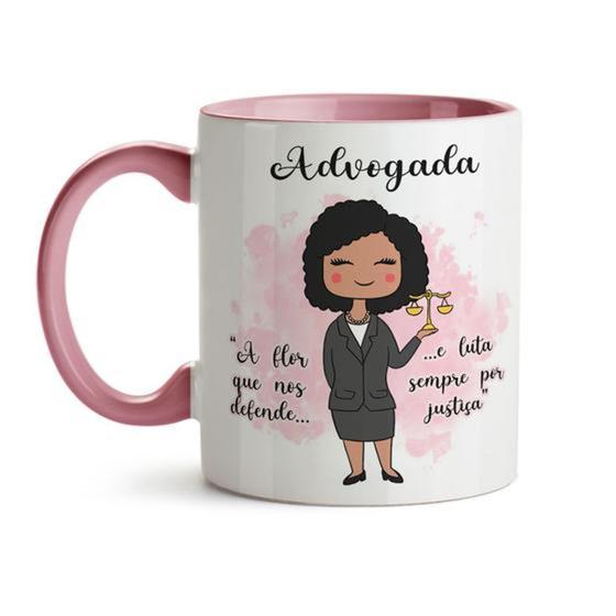 Imagem de Caneca Advogada Feminina 03 Alça e Interior Rosa Claro