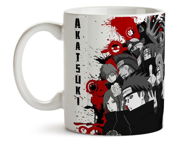 Imagem de Caneca Akatsuki Naruto Divertida Porcelana Xícara 325ml + Caixa Presente