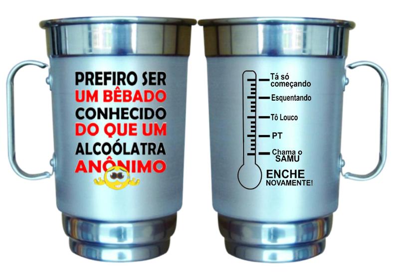 Imagem de Caneca  Alumínio Personalizada 750ml- Prefiro Ser Conhecido - 01 unid 