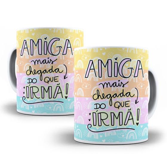 Imagem de Caneca amiga mais chegada do que irmã presente amizade