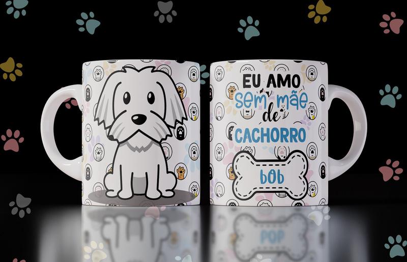 Imagem de Caneca amor aos animais gato/cachorro