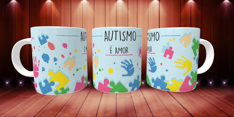 Imagem de Caneca Autismo é Amor Presente Porcelana 325ml