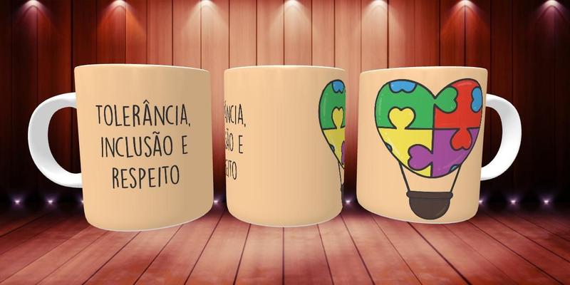 Imagem de Caneca Autismo Respeito Presente Porcelana 325Ml