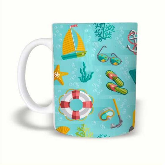 Imagem de Caneca Azul ícones Mergulho Dive de Plástico Rígido