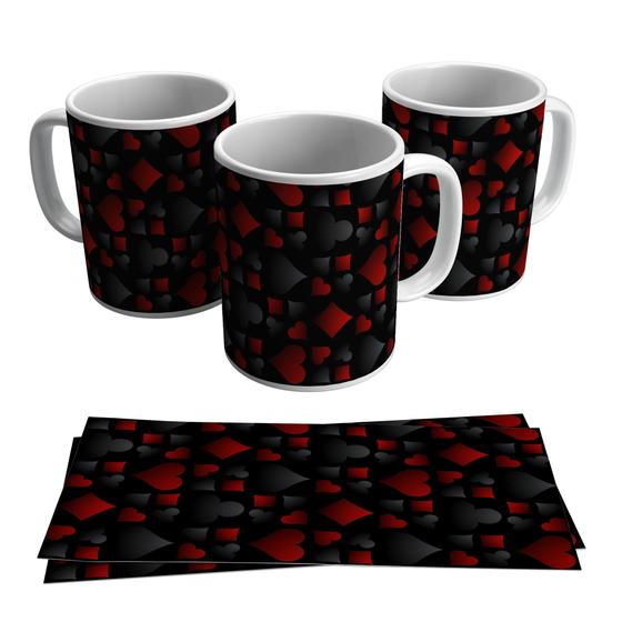 Imagem de Caneca Baralho Naipes Coloridos Cartas Buraco 325ml