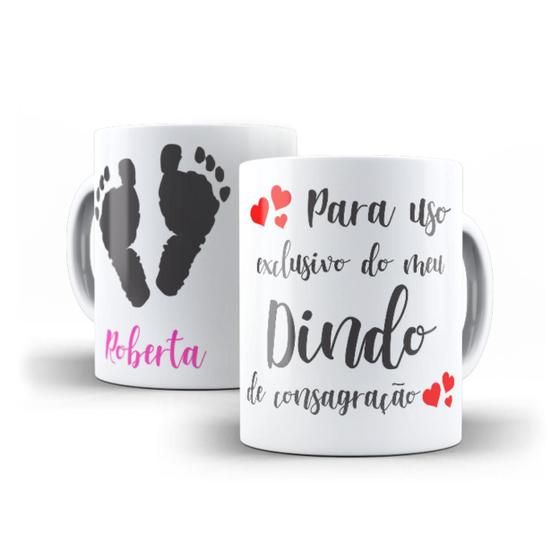 Imagem de Caneca Batizado Foto Dindo Dinda Afilhado Coruja