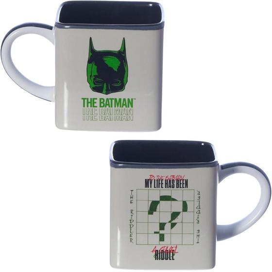 Imagem de Caneca Batman Charada 3D Cubo Quadrada Cerâmica Oficial DC