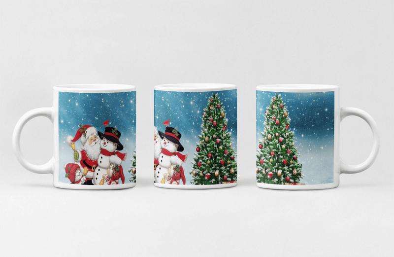 Imagem de Caneca Boneco de Neve e Papai Noel