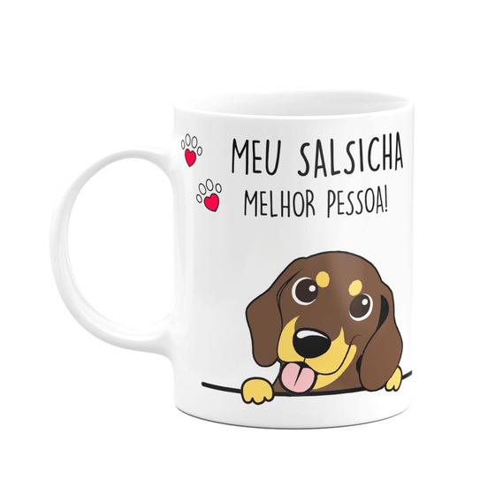 Imagem de Caneca Branca 325ml - Meu salsicha, melhor pessoa! M2