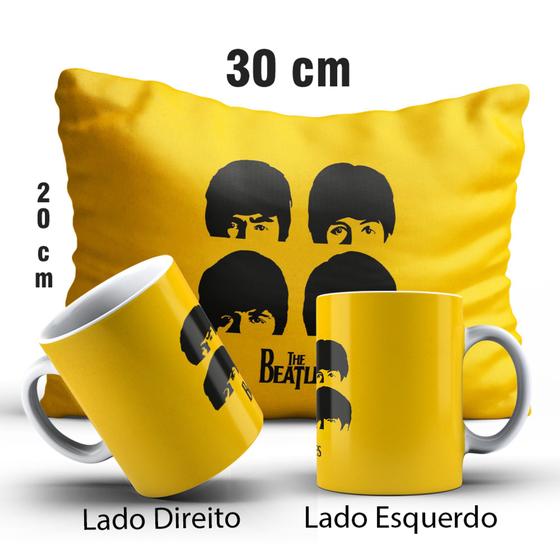 Imagem de Caneca Branca + Almofada Personalizada The Beatles Modelo 04