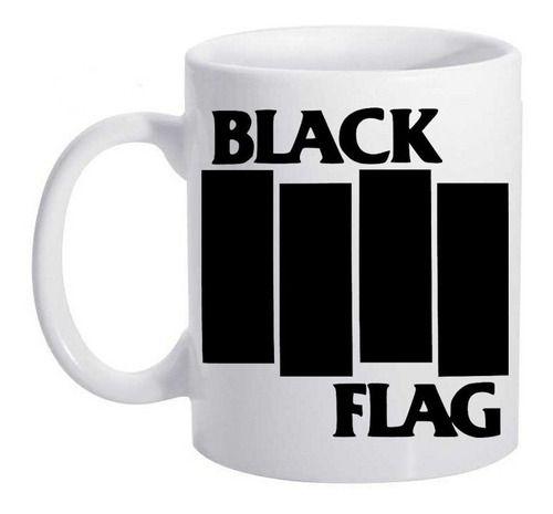 Imagem de Caneca Branca Bandas De Rock Black Flag Logo 