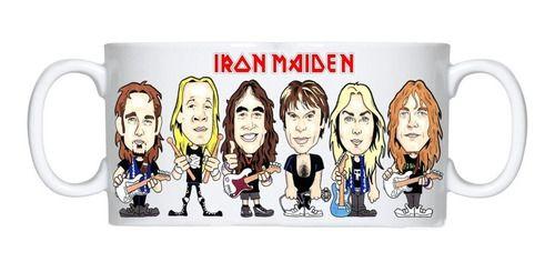 Imagem de Caneca Branca Bandas De Rock Iron Maiden Caricatura