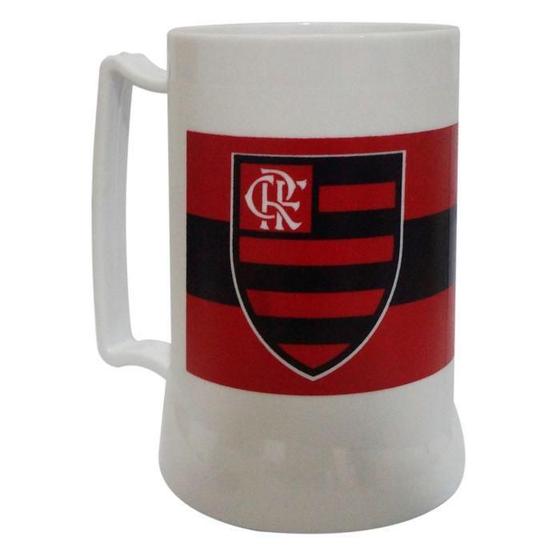 Imagem de Caneca Branca Gel Isolante Térmico 400Ml - Flamengo