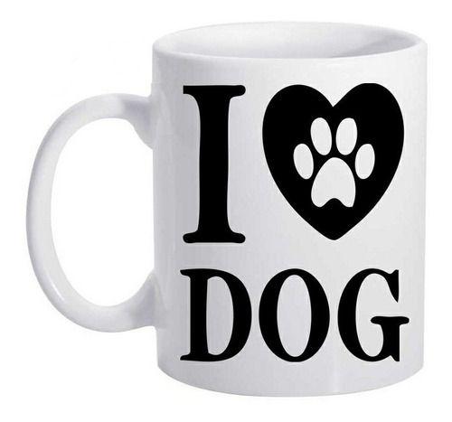 Imagem de Caneca Branca I Love Dog Patas Cachorro Cat Animais Pet