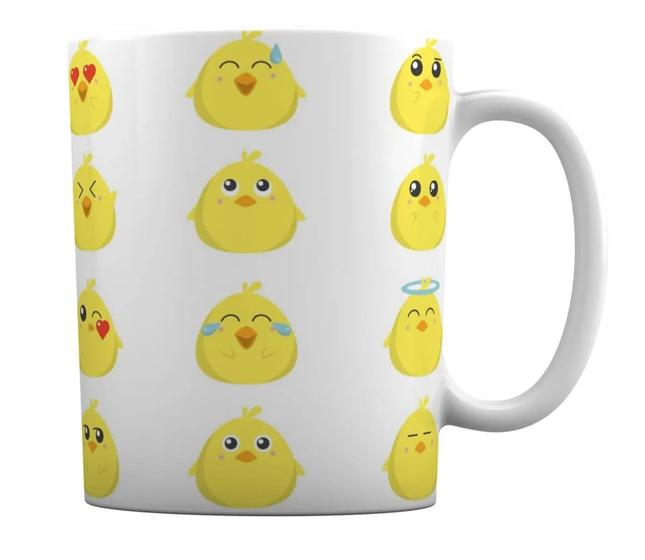 Imagem de Caneca Branca Lembrancinha Emoji Pintinho