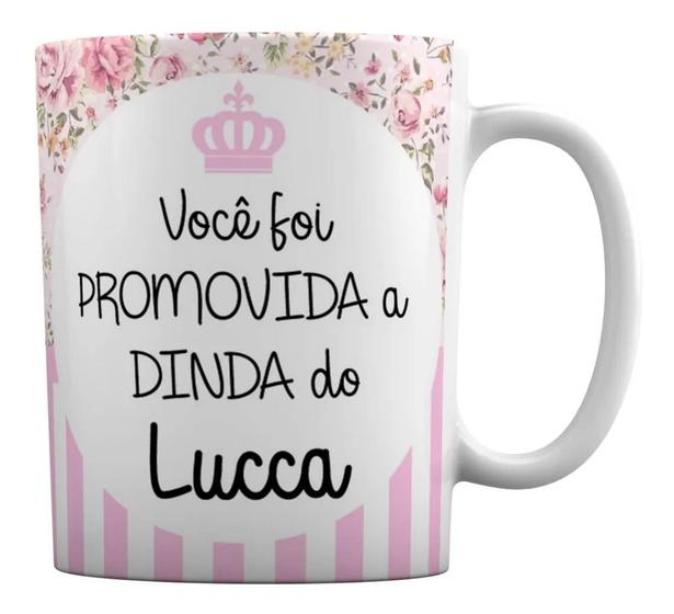 Imagem de Caneca Branca Personalizado Madrinha Dinda Batizado Bebê