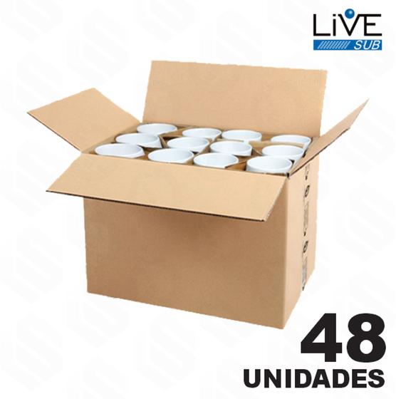Caneca Branca Resinada Para Sublimação LIVE AAA - 325ml CAIXA C/ 48 Und Menor preço em Caneca Branca Resinada Para Sublimação LIVE AAA - 325ml CAIXA C/ 48 Und