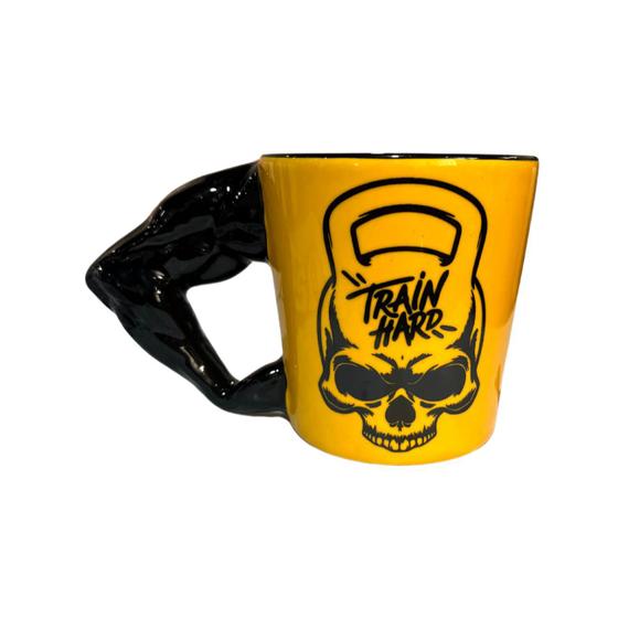 Imagem de Caneca Buck Músculos 390Ml Amarelo Preto Train Hard