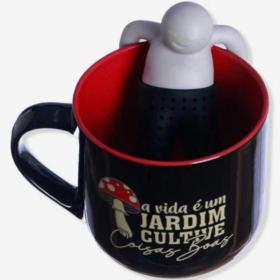 Imagem de Caneca c/ infusor p/ cha cultive coisas boas  350ml