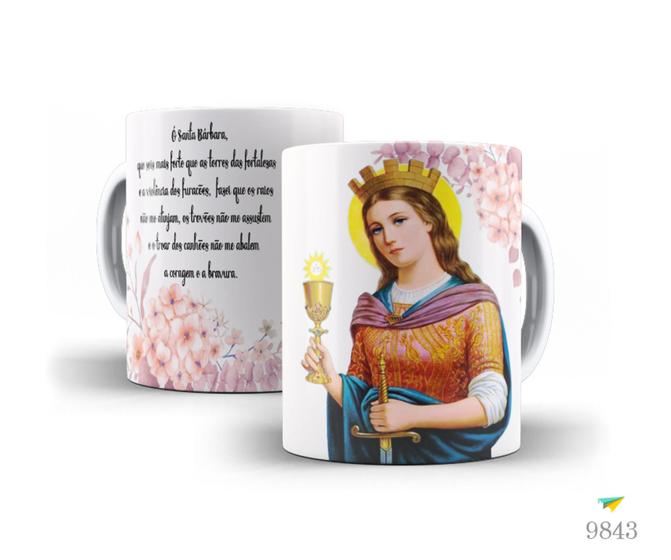 Imagem de Caneca Católica, Oração Santa Bárbara