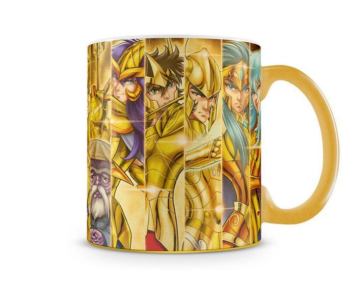 Imagem de Caneca Cavaleiros do Zodíaco Dourada