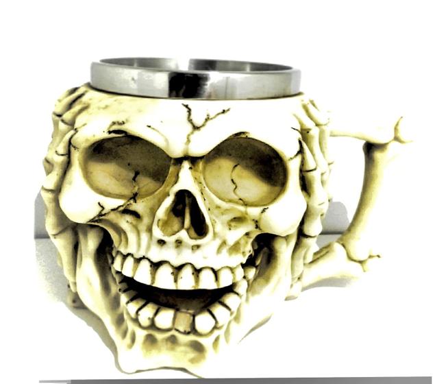 Imagem de Caneca Caveira Sabedoria Chopp Festa Skull Não Escuto Surda