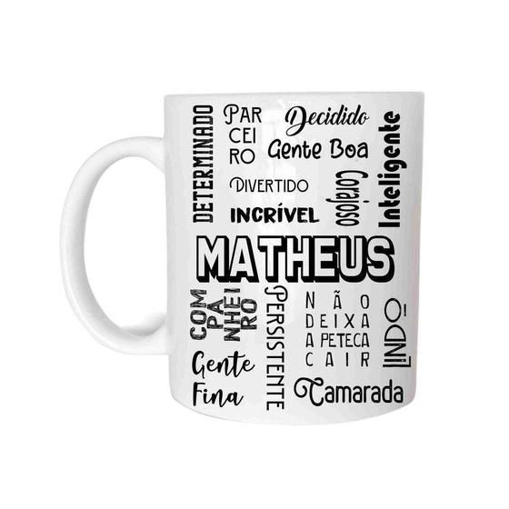 Imagem de Caneca Cerâmica 325ML Com Nome Matheus