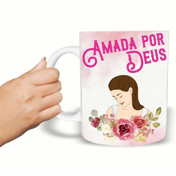 Imagem de Caneca Cerâmica 325ML Evangélica  Amada Por Deus