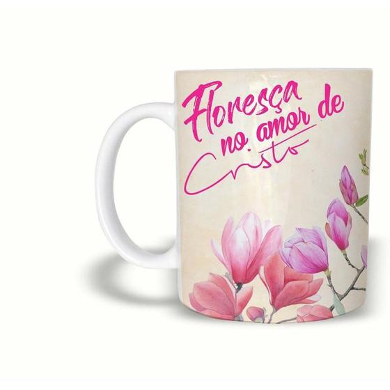 Imagem de Caneca Cerâmica 325ML Evangélica  Floresça No Amor DeCristo