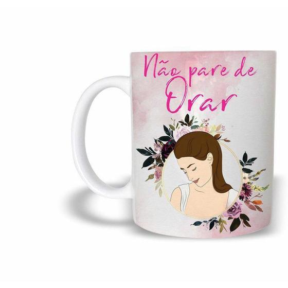 Imagem de Caneca Cerâmica 325ML Evangélica  Não Pare De Orar