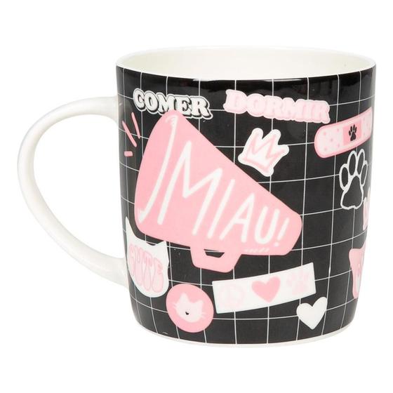 Imagem de Caneca ceramica 400ml gatinha preto uatt