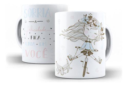 Imagem de Caneca Cerâmica Amizade Felicidade Sorria Presente Fofo 6431