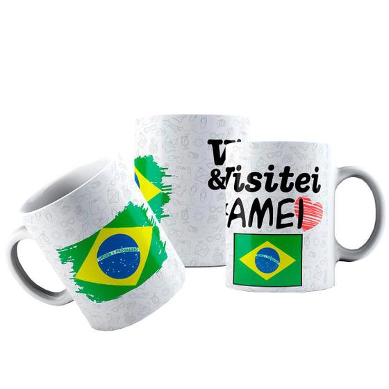 Imagem de Caneca Cerâmica Bandeira Brasil Visitei E Amei Viagem