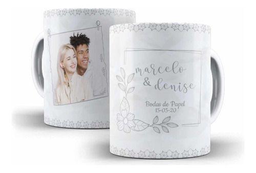 Imagem de Caneca Cerâmica Bodas De Papel Com Foto E Nome Casados 7208