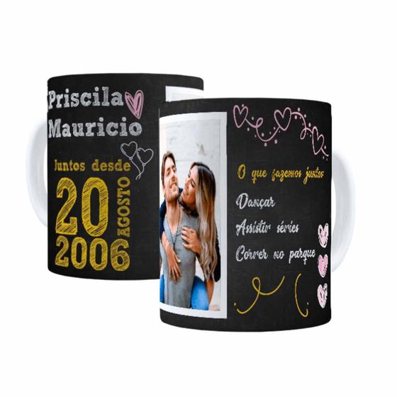 Imagem de Caneca Cerâmica Bonita Nome Foto Lindo Presente Casal 04314