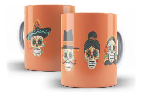 Imagem de Caneca Cerâmica Caveira Mexicana Colorido  Legal 793