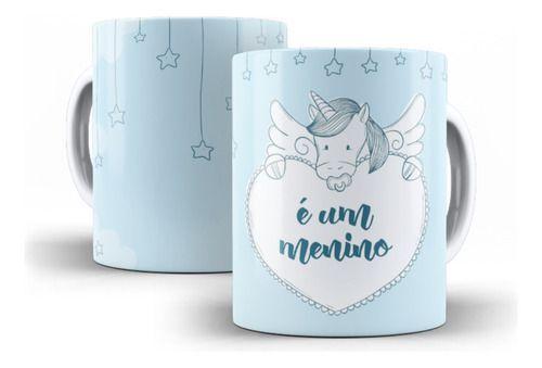 Imagem de Caneca Cerâmica Chá Revelação Menino Unicórnio Presente 6407