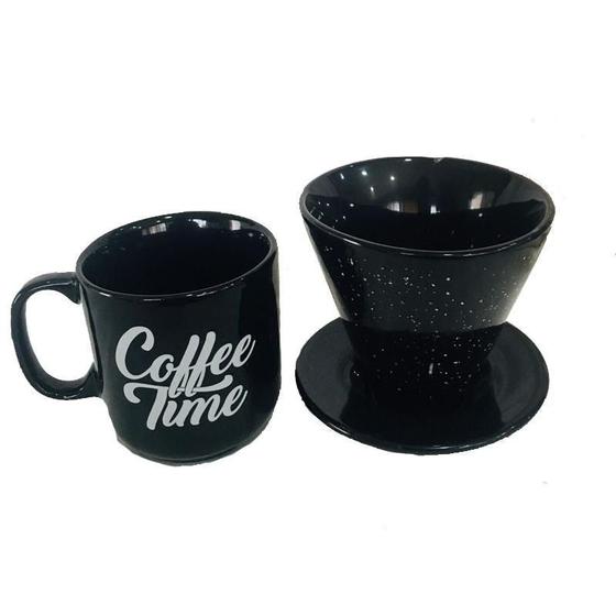 Caneca Cerâmica Com Coador Coffee Time 300Ml Zc 10024569 - Zona ...