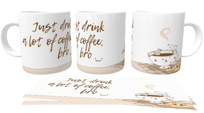 Imagem de Caneca Cerâmica copo Just drink lot of coffee 